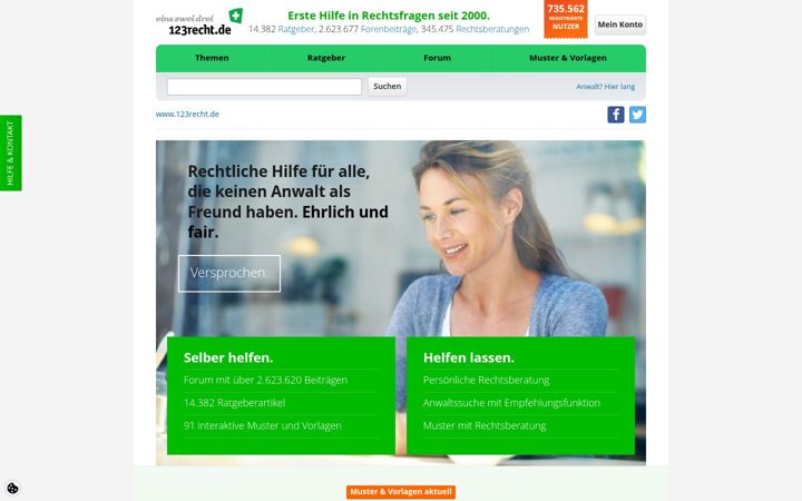 Screenshot of 123recht.de