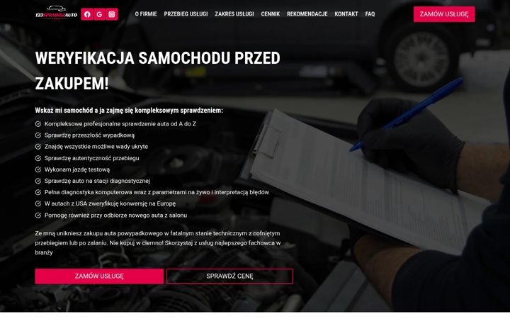 Zrzut ekranu 123sprawdzauto.pl
