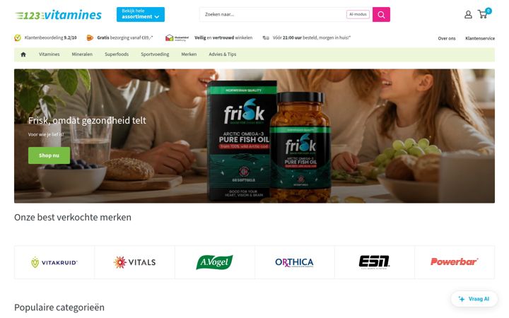Screenshot di 123vitamines.nl