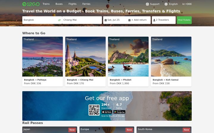 Screenshot of 12go.co