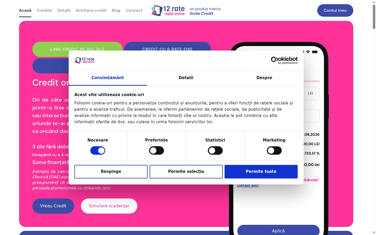 Sutikimo reklamjuostės, rodytos prieš bet kokią sąveiką, ekrano kopija