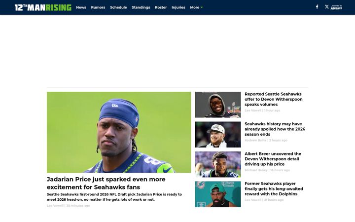 Screenshot ta' 12thmanrising.com