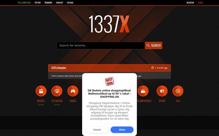 Ekrano kopija 1377x.to