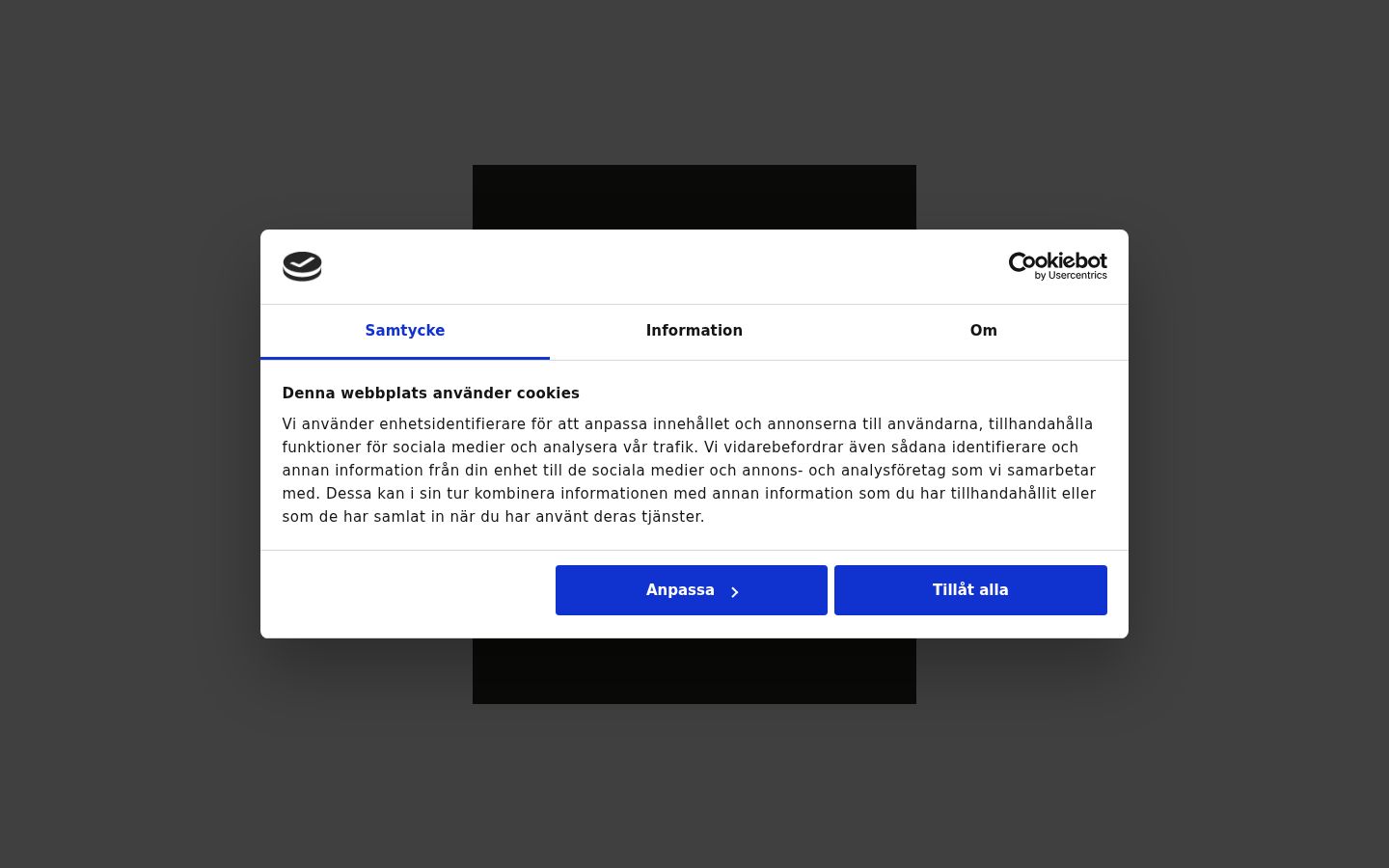Screenshot del banner di consenso mostrato prima di qualsiasi interazione