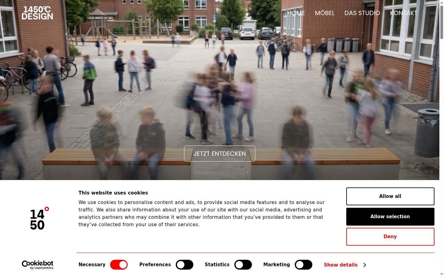 Screenshot of the consent banner shown before any interaction