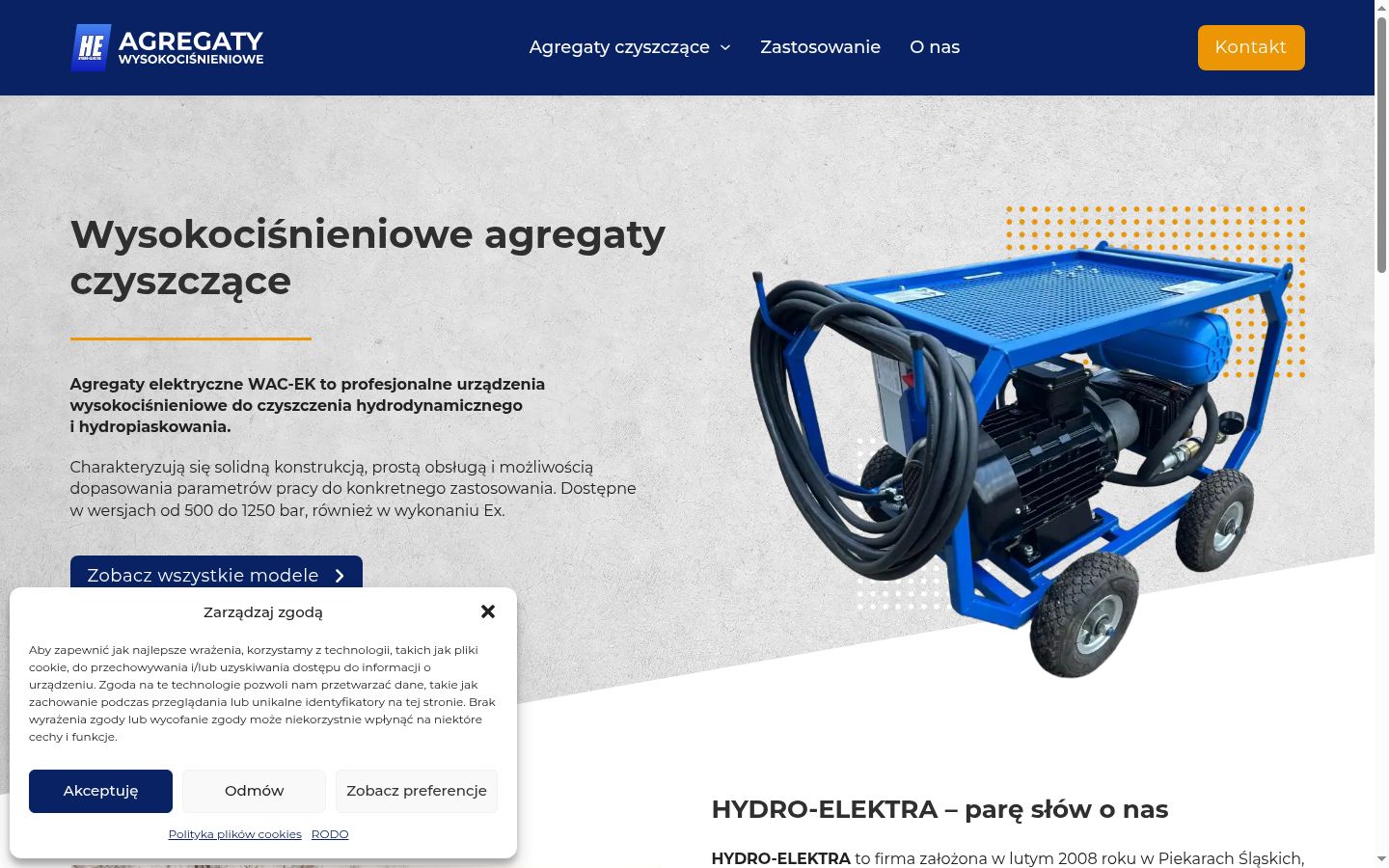 Zrzut ekranu banera zgody wyświetlanego przed jakąkolwiek interakcją
