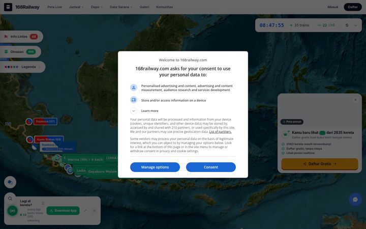 Screenshot ta' 168railway.com