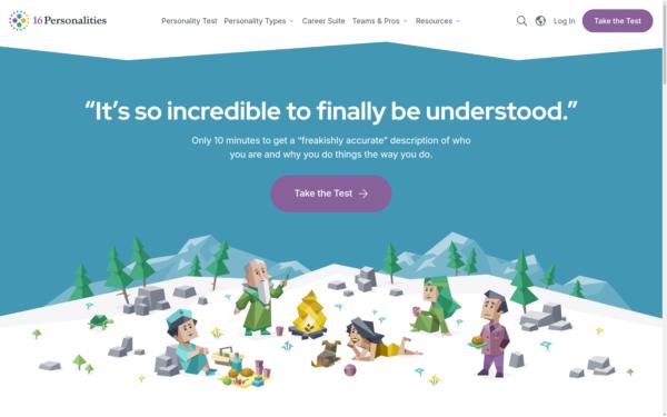 Screenshot of 16personalities.com