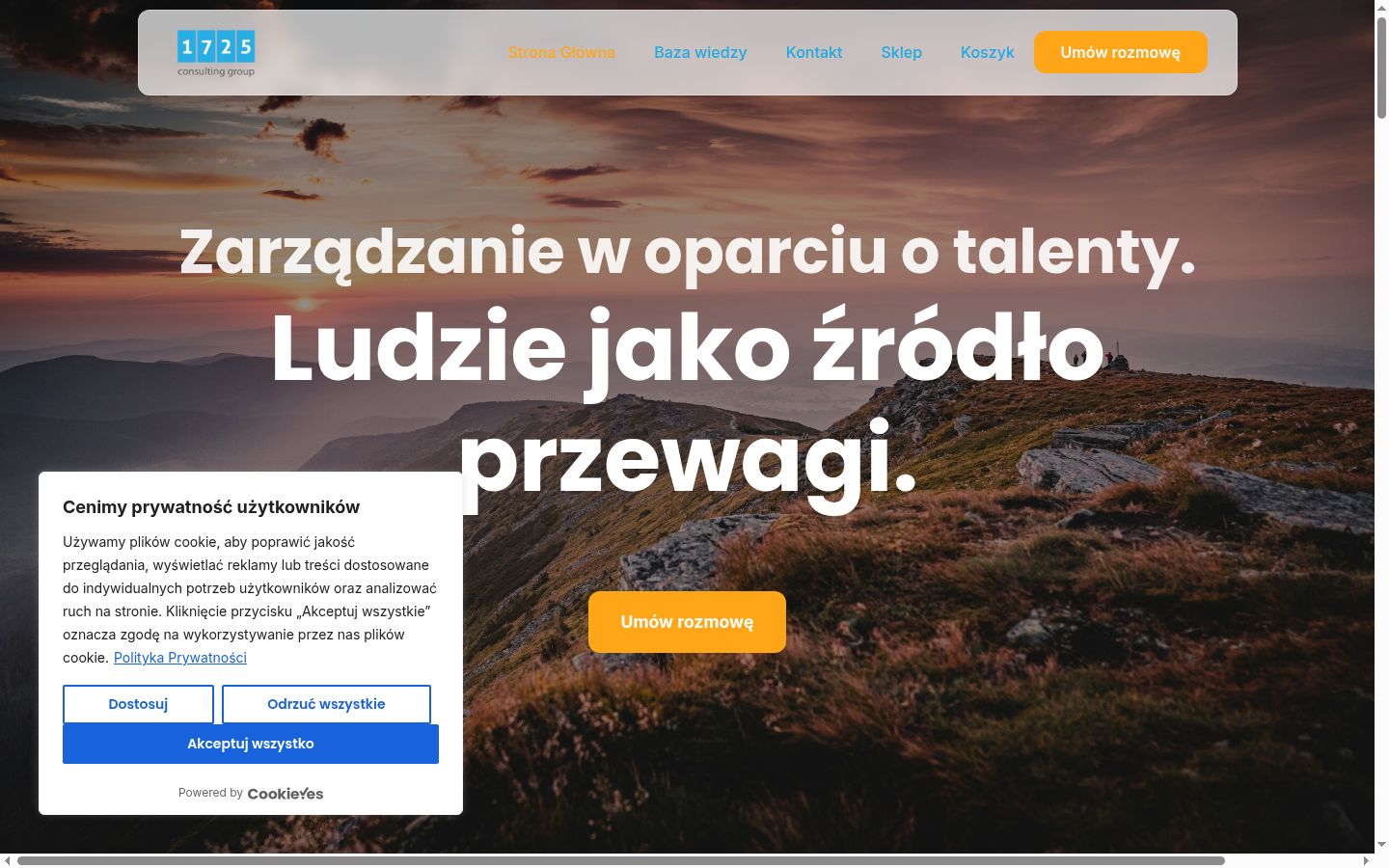Képernyőkép a bármilyen interakció előtt megjelenő hozzájárulási bannerről