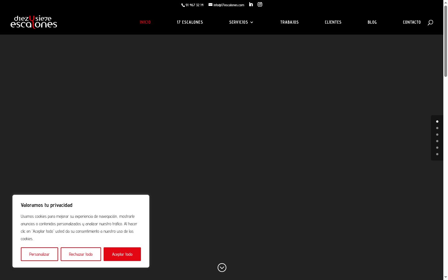 Captura de pantalla del banner de consentimiento mostrado antes de cualquier interacción