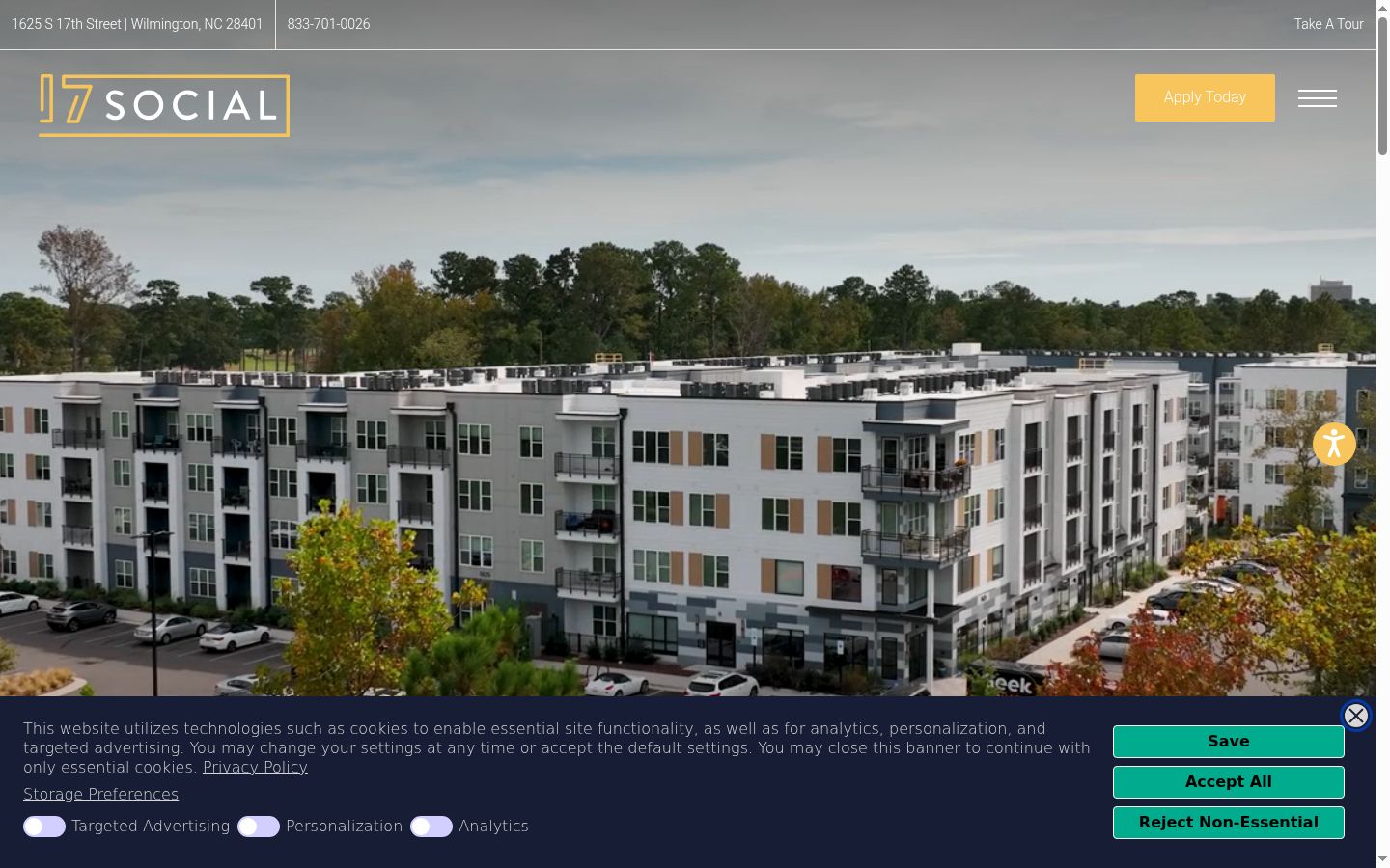 Skjermbilde av samtykkebanneret slik det vises før noen interaksjon