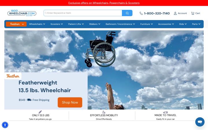 Screenshot of 1800wheelchair.com