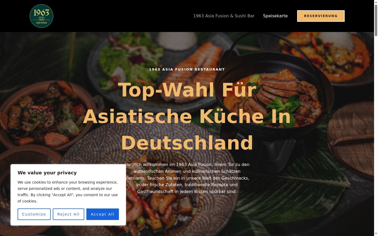 Screenshot des Einwilligungsbanners vor jeglicher Interaktion