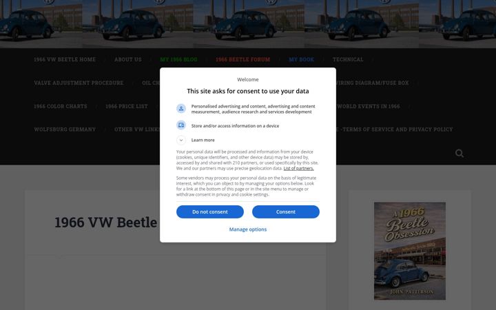 Screenshot of 1966vwbeetle.com