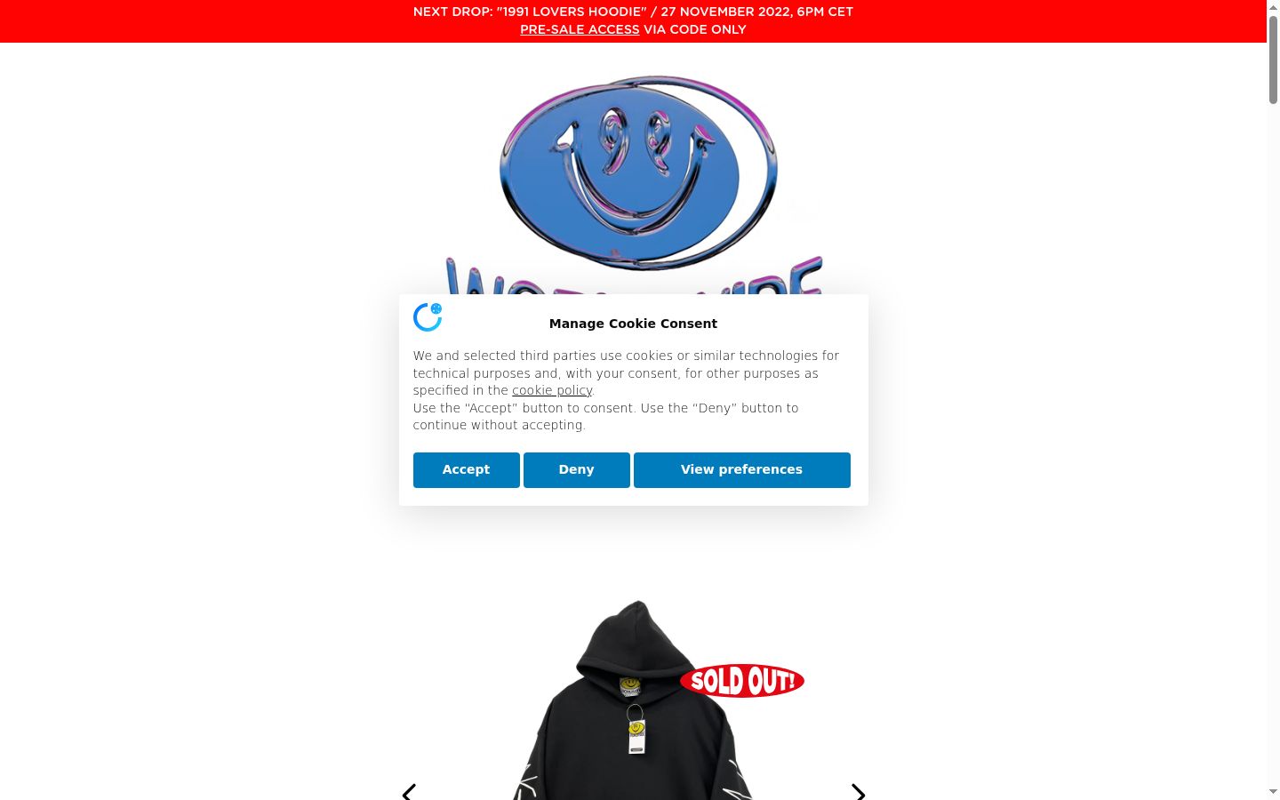 Screenshot des Einwilligungsbanners vor jeglicher Interaktion