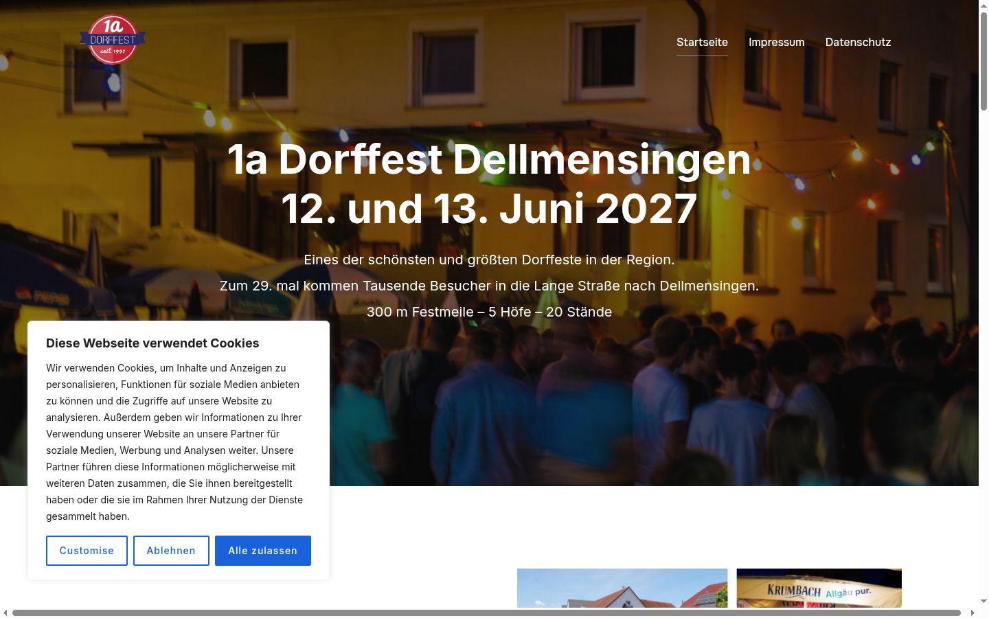 Screenshot van de toestemmingsbanner zoals getoond vóór enige interactie