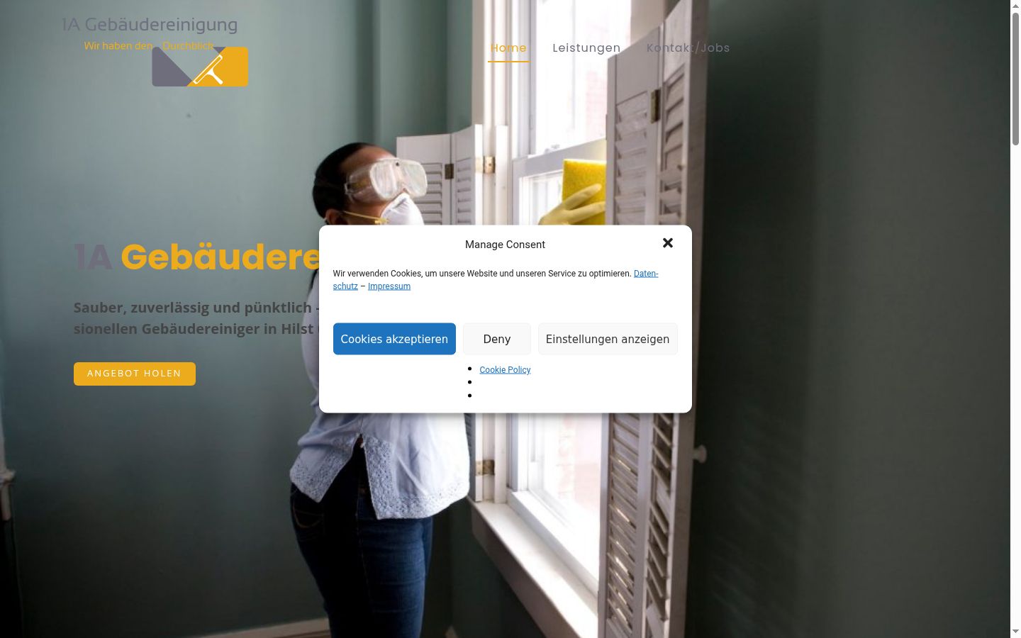 Screenshot of the consent banner shown before any interaction