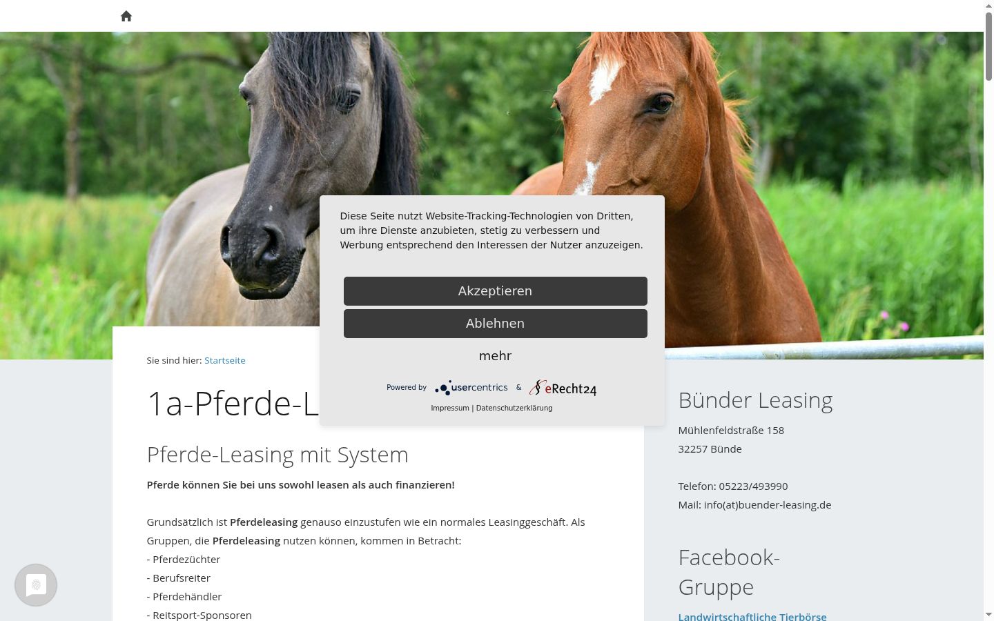 Screenshot of the consent banner shown before any interaction