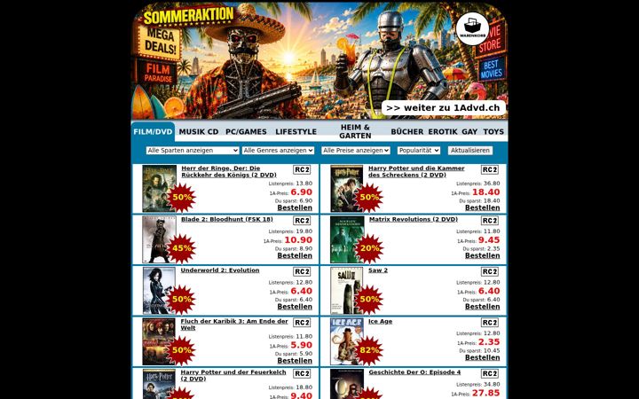 Screenshot of 1advd.ch