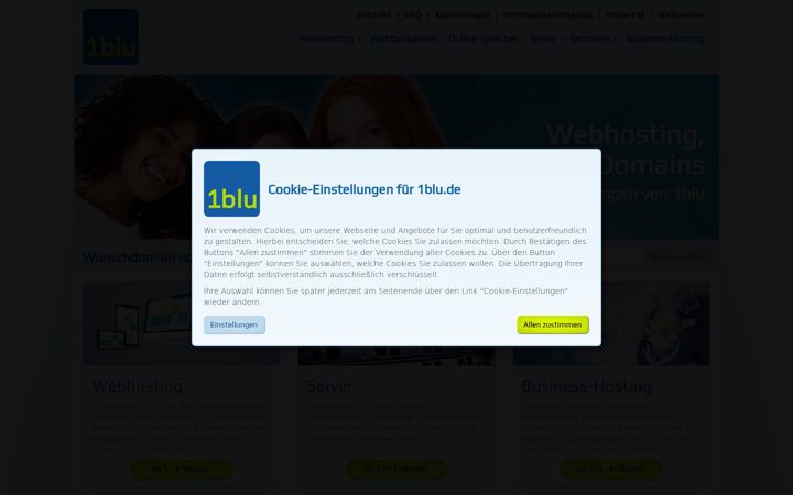 Screenshot of 1blu.de