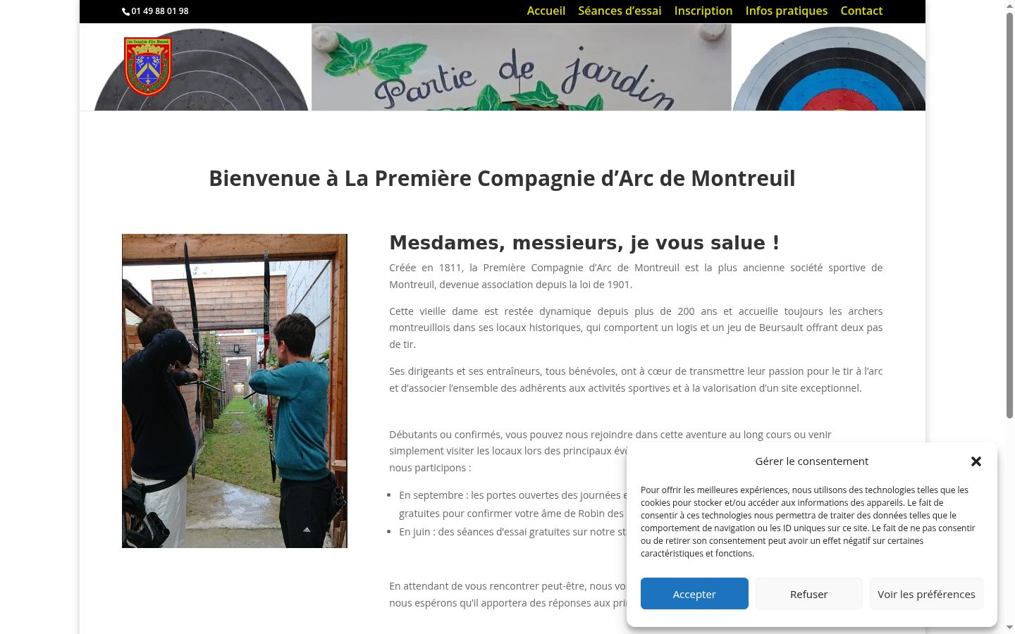Screenshot del banner di consenso mostrato prima di qualsiasi interazione