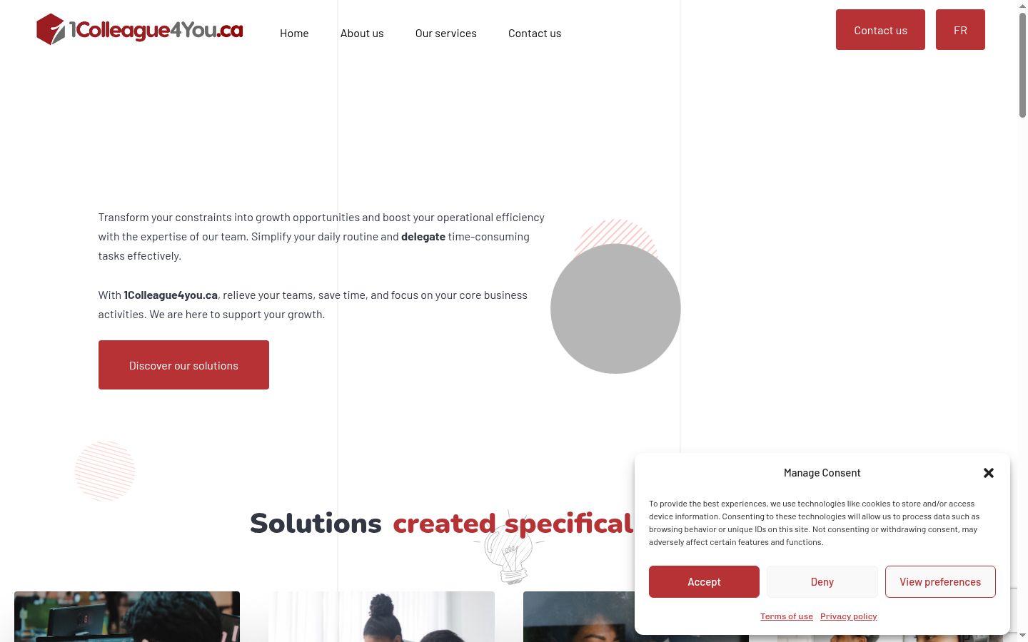 Screenshot del banner di consenso mostrato prima di qualsiasi interazione