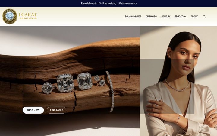 Ekrānuzņēmums no 1ctlabdiamonds.com