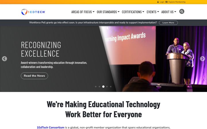 Screenshot of 1edtech.org