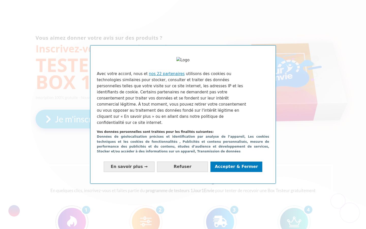 Screenshot tal-banner tal-kunsens muri qabel kwalunkwe interazzjoni