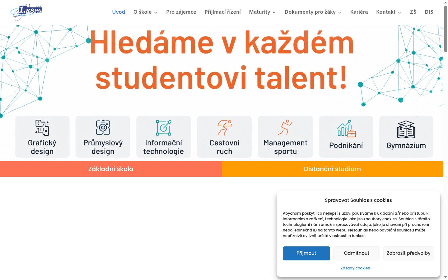 Ekrānuzņēmums ar piekrišanas baneri, kas tika rādīts pirms jebkādas mijiedarbības