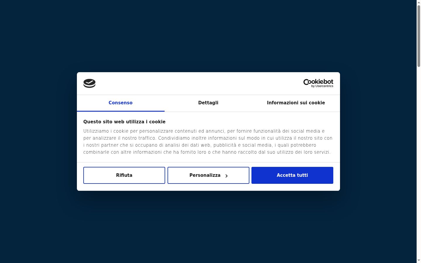 Screenshot des Einwilligungsbanners vor jeglicher Interaktion
