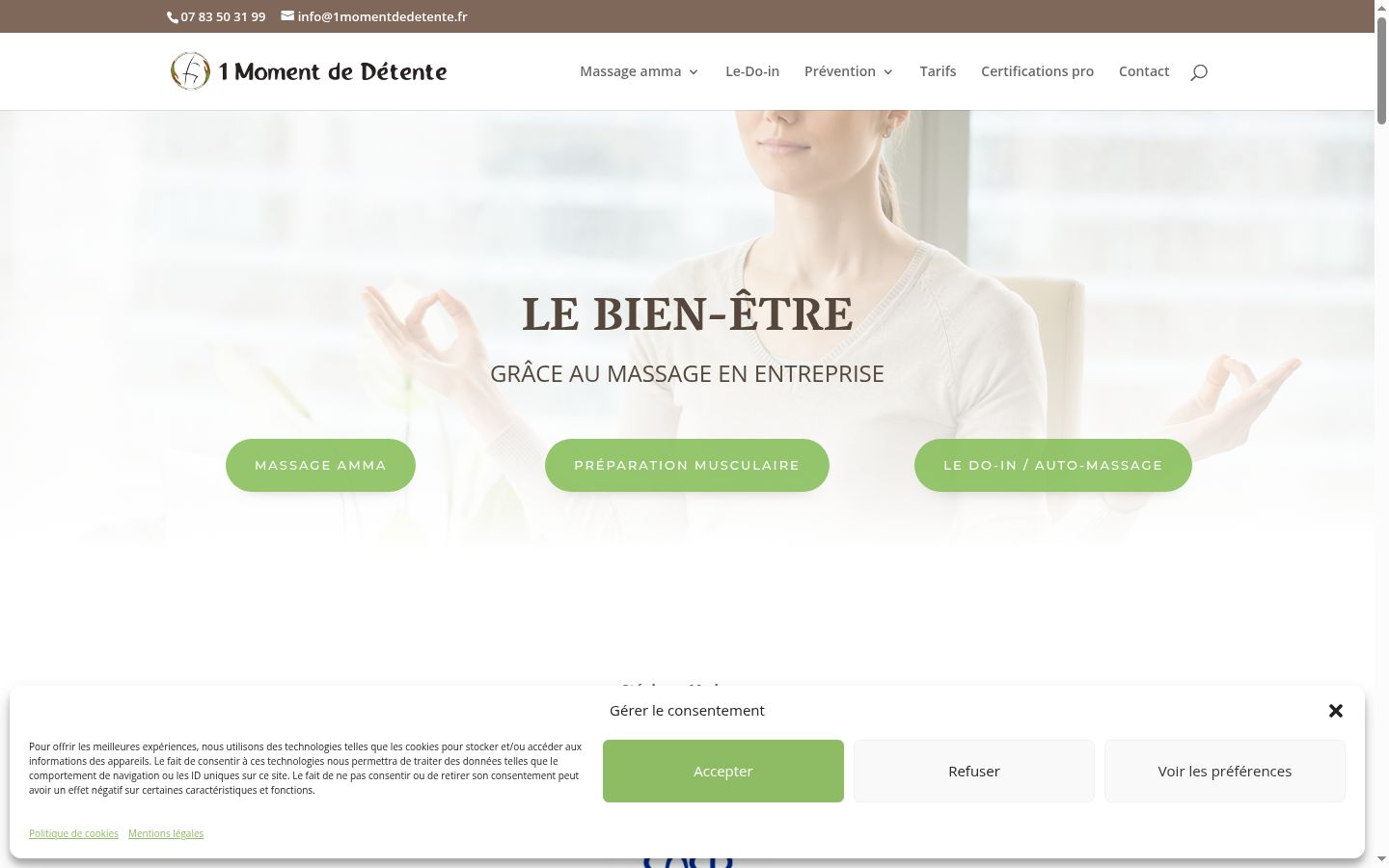 Screenshot del banner di consenso mostrato prima di qualsiasi interazione
