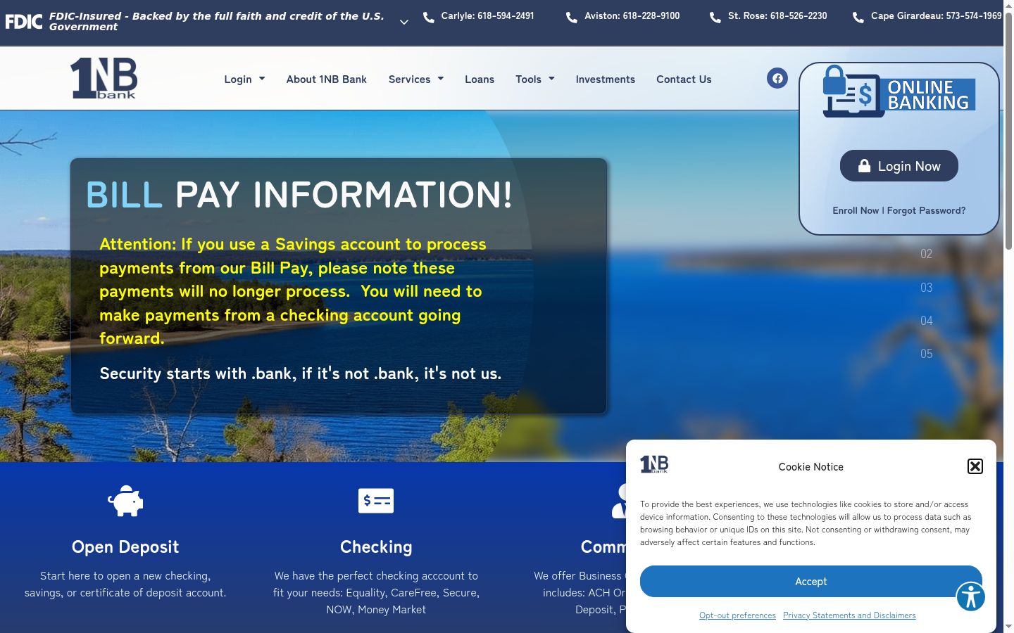Screenshot of the consent banner shown before any interaction