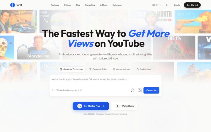Screenshot of 1of10.com