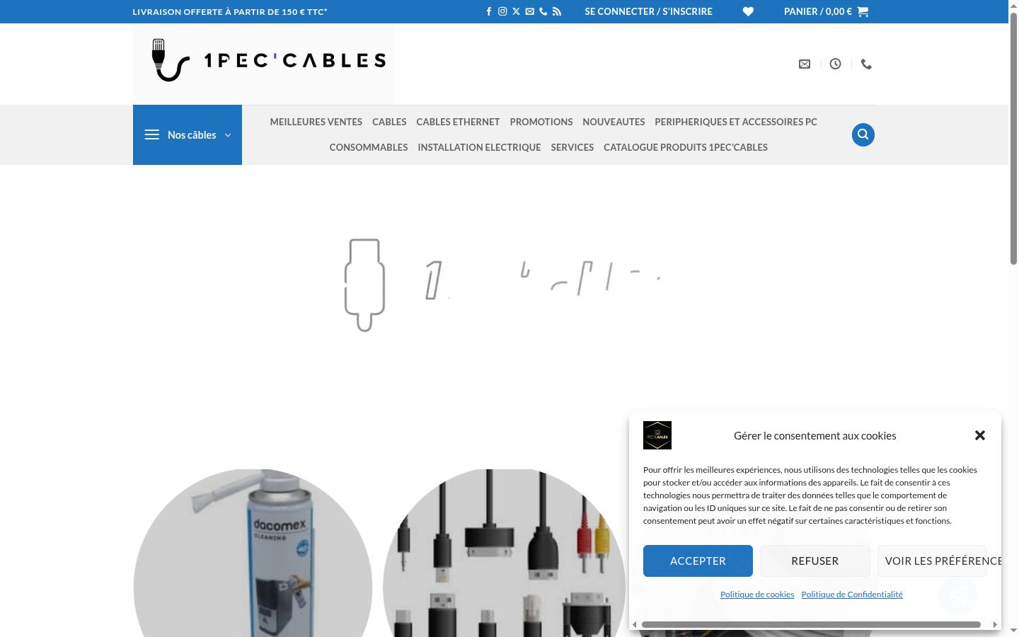 Screenshot des Einwilligungsbanners vor jeglicher Interaktion