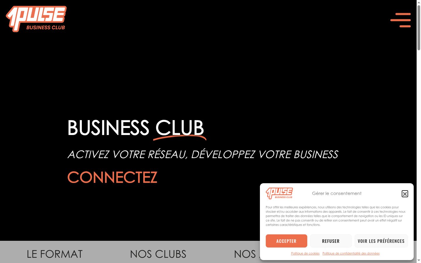 Screenshot of the consent banner shown before any interaction