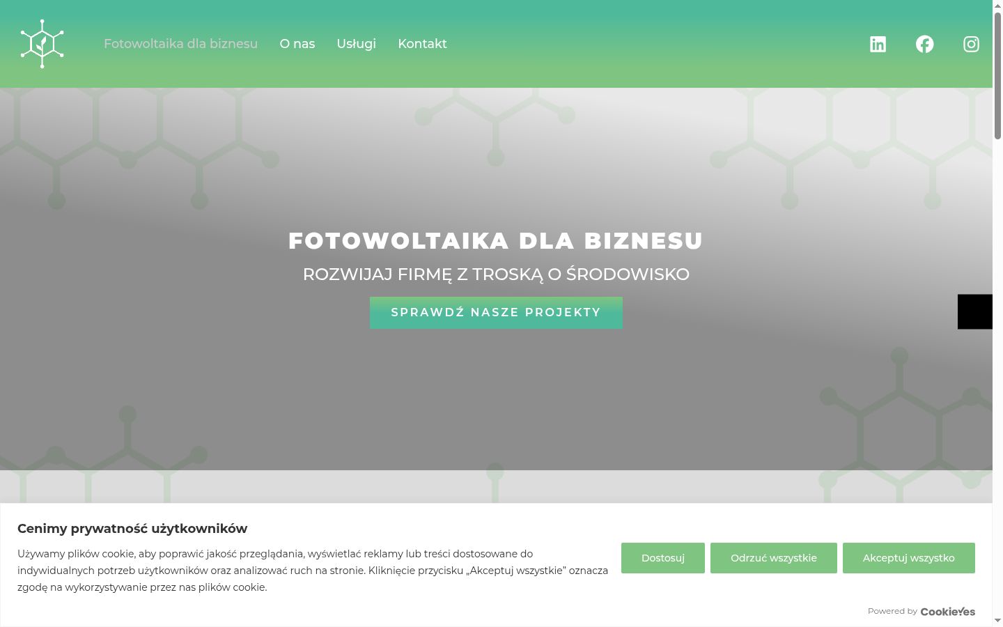 Zrzut ekranu banera zgody wyświetlanego przed jakąkolwiek interakcją