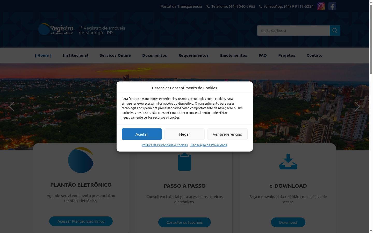 Screenshot of the consent banner shown before any interaction