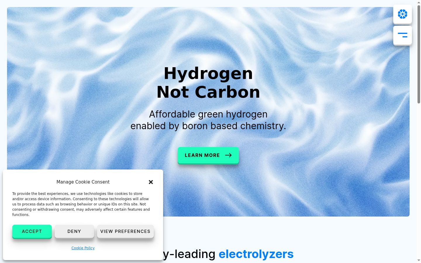 Screenshot of the consent banner shown before any interaction
