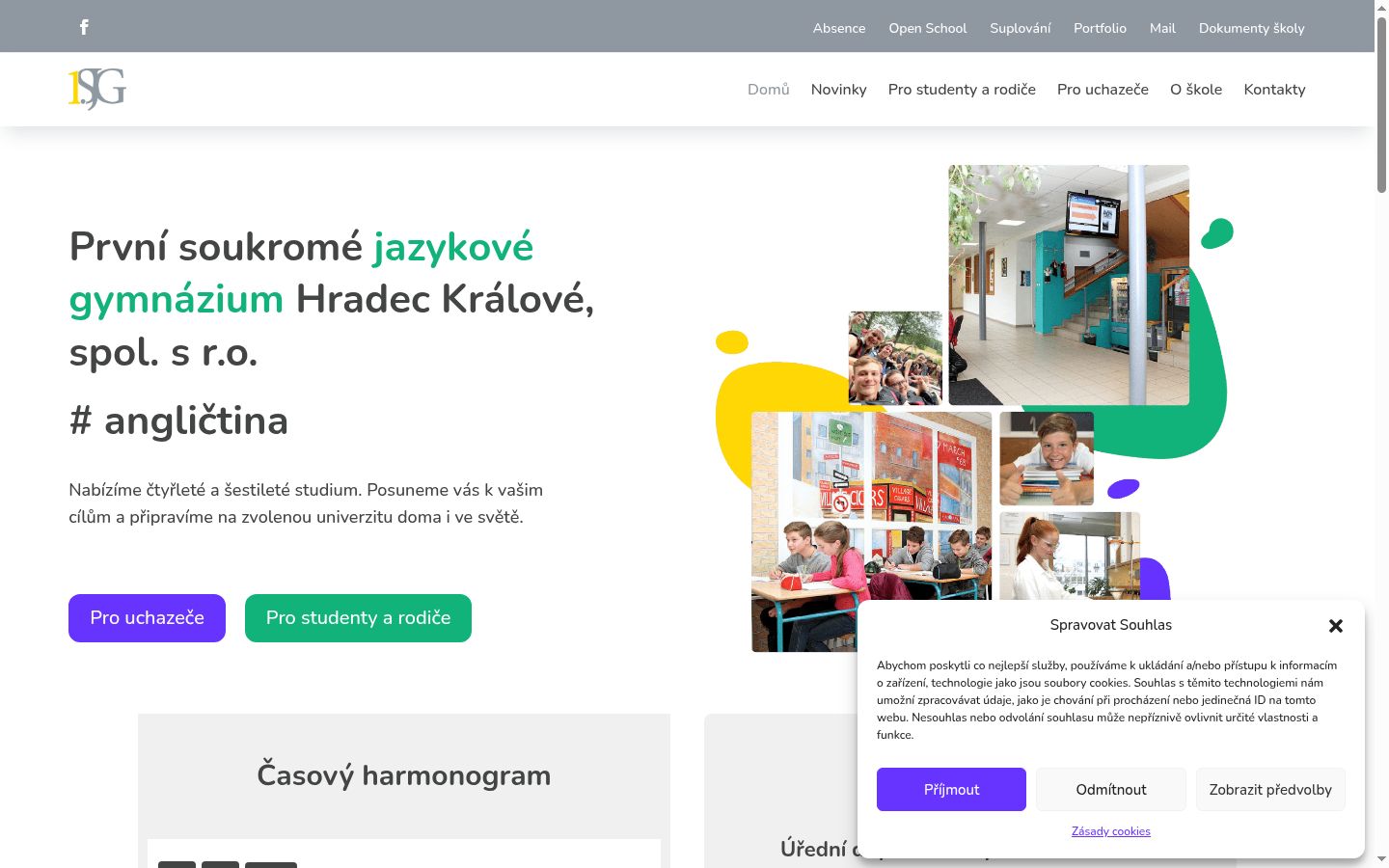 Snímek obrazovky baneru souhlasu zobrazeného před jakoukoli interakcí