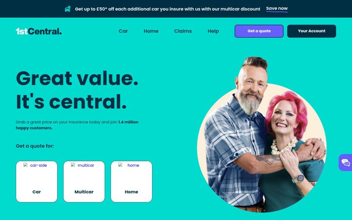Screenshot of 1stcentralinsurance.com