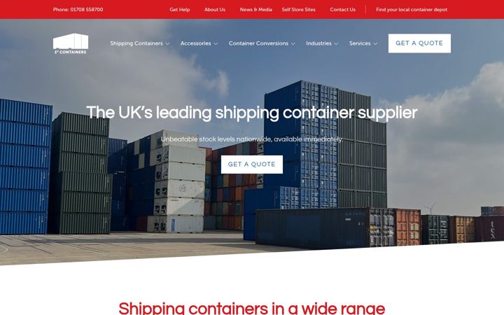 Screenshot of 1stcontainers.co.uk