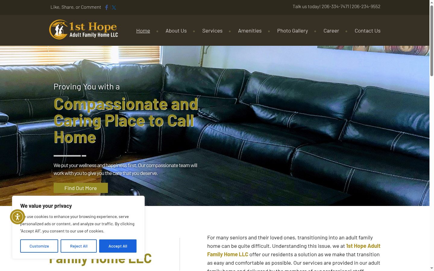 Screenshot of the consent banner shown before any interaction