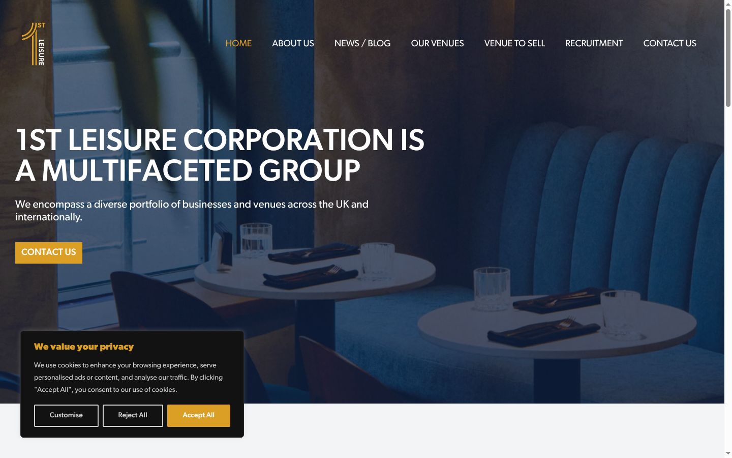 Screenshot of the consent banner shown before any interaction