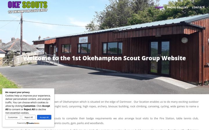 Screenshot of 1stokehamptonscouts.org.uk