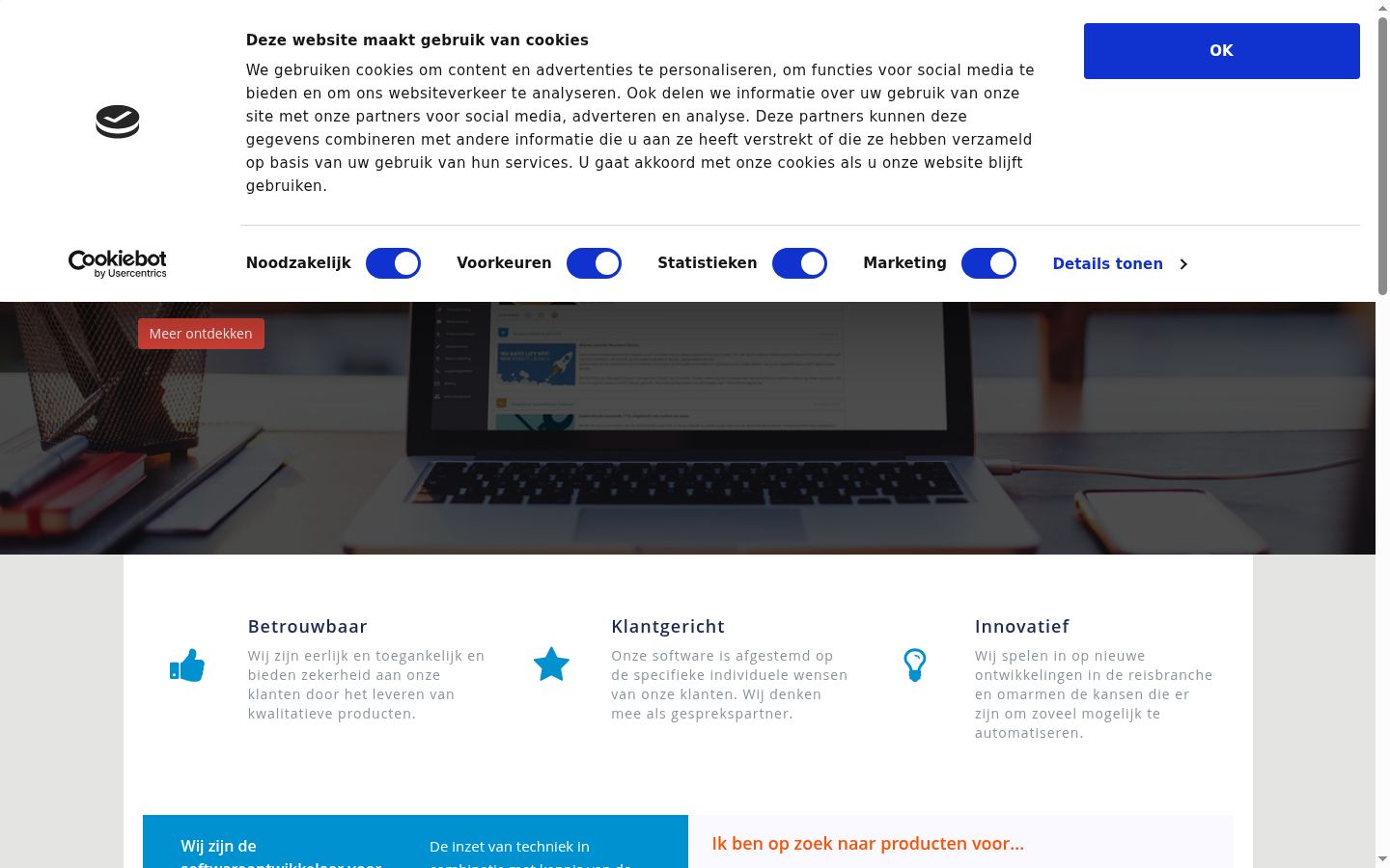 Screenshot del banner di consenso mostrato prima di qualsiasi interazione