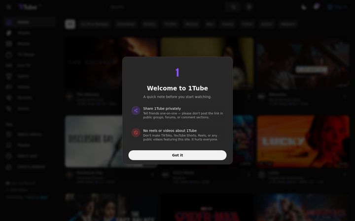 Screenshot of 1tube.org