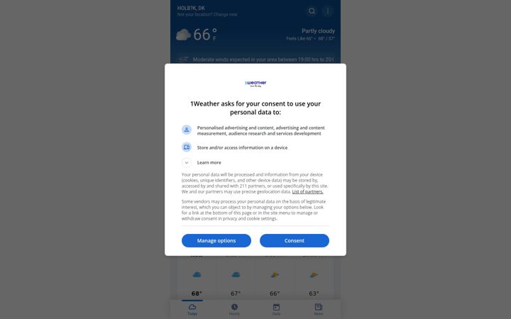 Screenshot of 1weatherapp.com