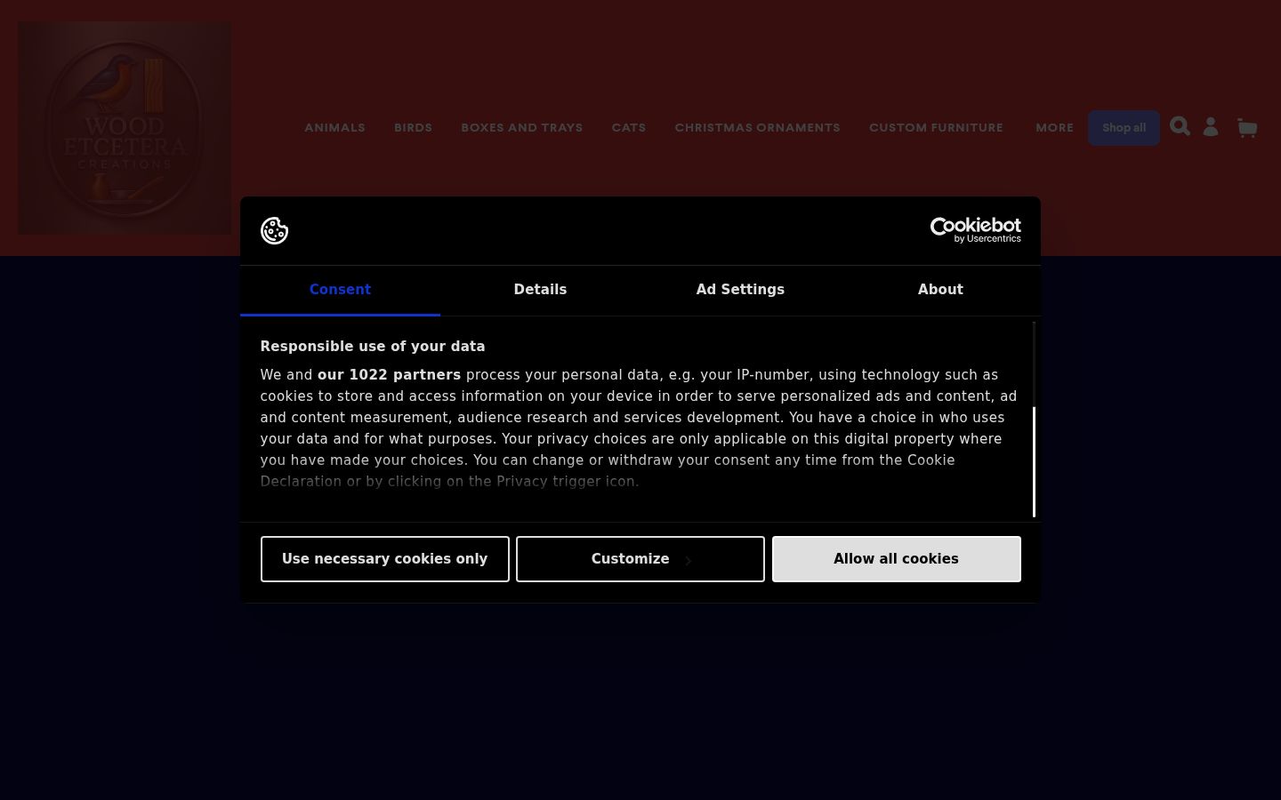 Screenshot του banner συγκατάθεσης που εμφανίστηκε πριν από οποιαδήποτε αλληλεπίδραση