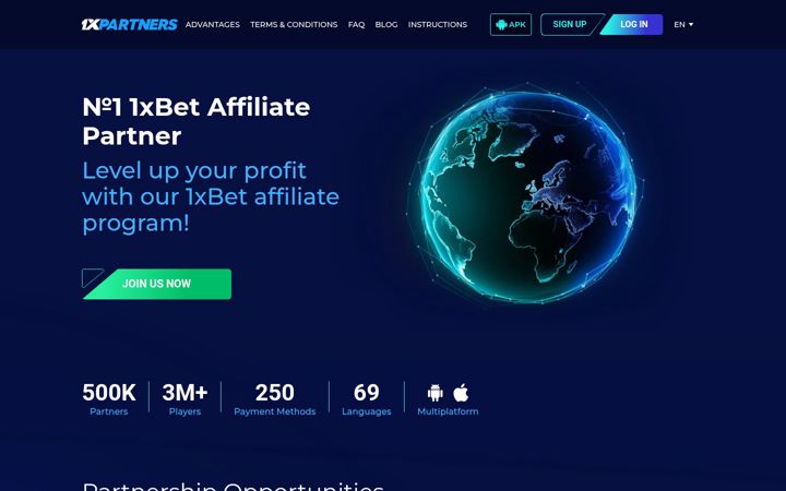 Screenshot of 1xbetaffiliates.net